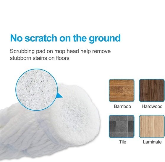 Wet Mop for Floor Cleaning,57.5 Inch Long Handle