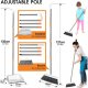 Broom and Dustpan Set, Upright Dustpan with 54" Stainless Steel Long Handle - White + Orange
