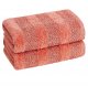 Quick-drying 100% cotton hand towels (16" long x 26" wide) Textured double weave, low-lint absorbent (2-pack, Coral)