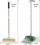 Broom and dustpan set with 180 degree swivel head, windproof dustpan comfort handle, sturdy stainless steel