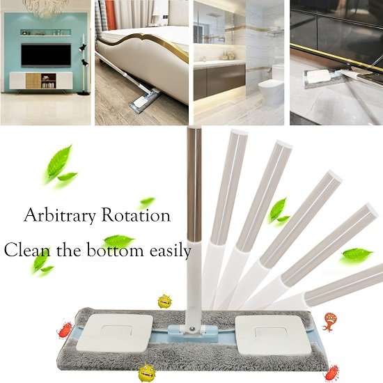 Dust Mop, Microfiber Mop for Floor Cleaning (Blue)