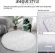 4x4 soft white round modern fluffy rug