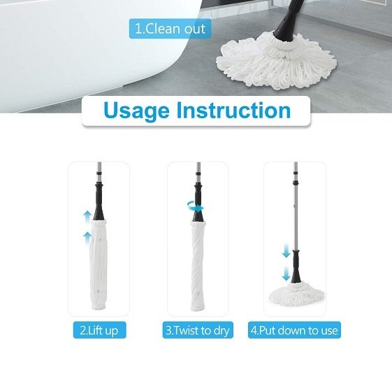 Wet Mop for Floor Cleaning,57.5 Inch Long Handle