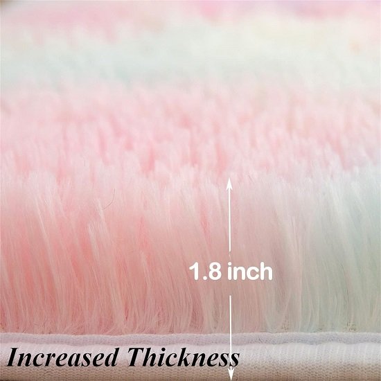 Living Room Area Rug, Thick Non-Slip Plush Rug 5x7 Feet, Tie Dye Rainbow Indoor Plush Rug