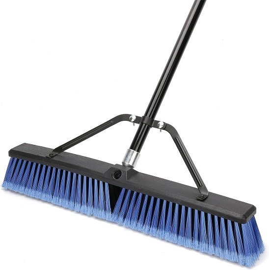 24" Push Broom Outdoor Heavy Duty Broom - Blue