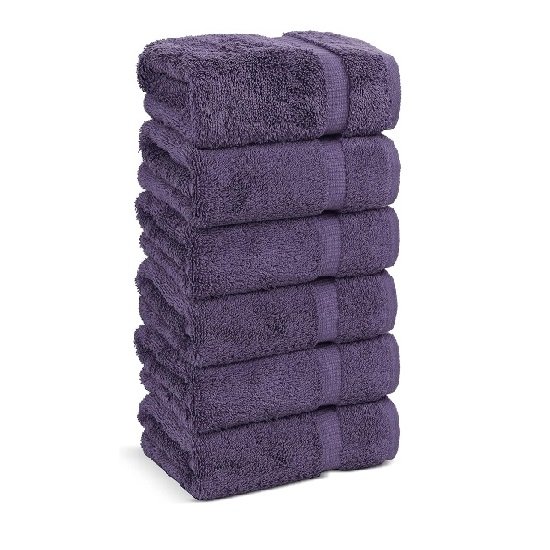 100% Cotton Premium Towels | Soft and Absorbent (6 Hand Towels, Fuchsia)