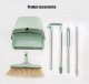 Broom and dustpan set with 180 degree swivel head, windproof dustpan comfort handle, sturdy stainless steel